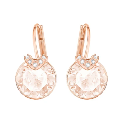 Afbeelding van Swarovski Bella V Oorhangers, Ronde slijpvorm, Goudkleurig, Roségoudkleurige toplaag