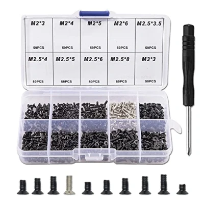 Afbeelding van 500 Stuks Laptop Notebook Computer Schroeven Kit, M2 M2.5 M3 Set, Verzonken Kop Assortiment Machine Kit voor PC Pan Zelftappende