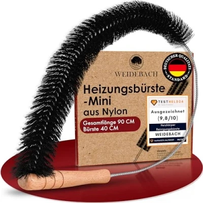 Afbeelding van Weidebach® Radiatorvarkenshaar, 91,4 cm / 40,6 lang, nylon varkenshaar, radiatorreinigingsborstel, dierlijk haarvrij, radiatorborstel, komt in elke hoek, stabiele en flexibele verwarmingsborstel