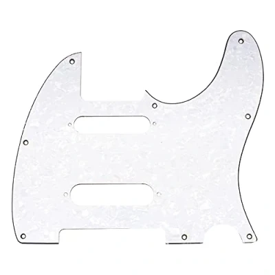 Afbeelding van Musiclily Pro 8 Schroefgaten SS Slagplaat voor USA/Mexico Fender Deluxe Nashville Telecaster Elektrische Gitaar, 4 laags White Pearl