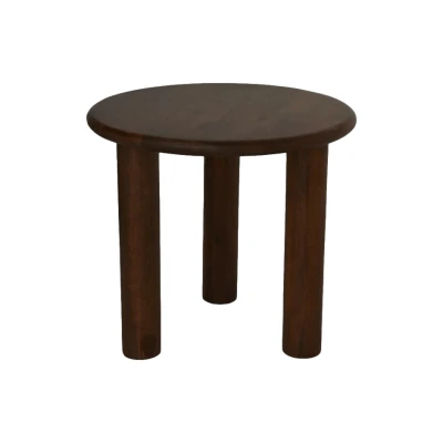Afbeelding van HSM Collection Bijzettafel rond 50x50x45 bruin Mangohout