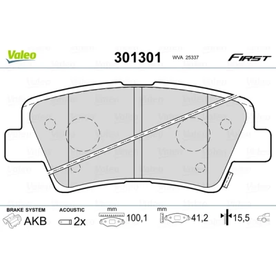 Afbeelding van Valeo Remblokset 301301