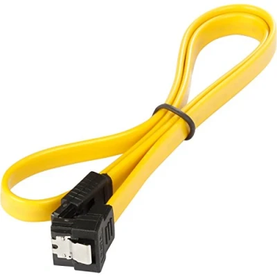 Afbeelding van Poppstar 1x SATA Kabel SSD/HDD (0,5m SSD Datakabel/SATA 3 SSD, Rechte Connector naar Gehoekte) tot 6 Gbit/s, Geel