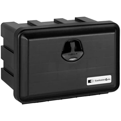 Afbeelding van Vrachtwagen opbergbox van kunststof, 500 x 350 300 mm, 30 liter, roestvrijstalen gereedschapskist, onderbouwdoos voor bedrijfsvoertuigen aanhangers, opbergdoos, riemkist, disselbox, Daken Just, J030