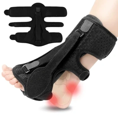 Afbeelding van PIWOSGOL plantaire fasciitis nachtspalk, 3 verstelbare riemen, reliëfbrace, bandage met schuimpad voor fasciitis, platvoeten, achilles