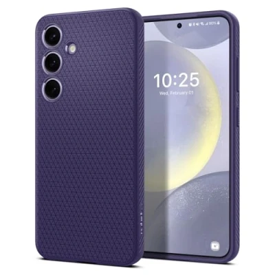 Afbeelding van Samsung Galaxy S24 Hoesje Siliconen en TPU (zacht) Spigen Backcover/Softcase Paars Telefoonhoesje Shockproof/Valbescherming