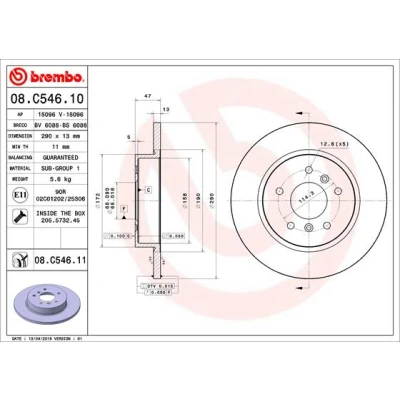 Afbeelding van Brembo Remschijf 08.C546.11