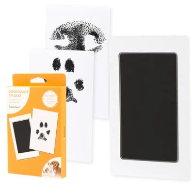 Afbeelding van Pearhead Paw print Clean Touch Ink Pad Kit voor honden en katten, huisdiereneigenaar, doe het zelf inktloze poot neus printset, small/medium