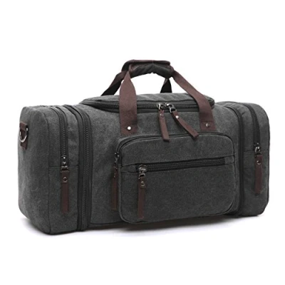 Afbeelding van LOSMILE Grote Travel Duffles 50L, Holdall Reistassen Weekend Bag Overnachting Tas Carry On Bagage., Zwart, X Large, Verstelbare grootte