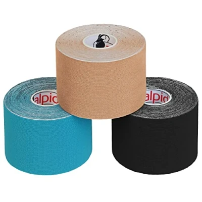 Afbeelding van ALPIDEX Kinesiologie Tape 1/3/ 6/12 rollen Veel kleuren 5 m x cm Toepassingsfolder Elastisch Waterdicht Huidvriendelijk Fysio Spier Set, Kleur:Veelkleurig, Aantal stuks:3