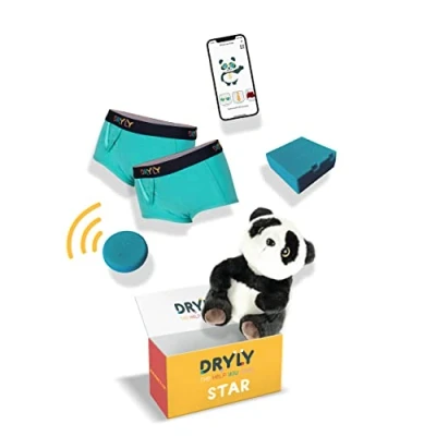 Afbeelding van Dryly Plaswekker tegen Bedplassen voor Meisjes Zindelijkheidstraining incl. App Star Pakket Maat 98 104