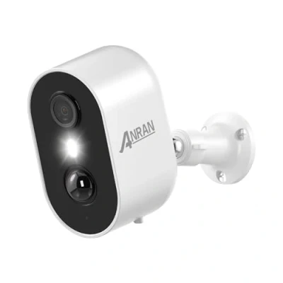 Afbeelding van ANRAN 2K HD Bewakingscamera Buiten Batterij WiFi, 3MP Draadloze Camera Op met PIR Bewegingsdetectie, Spotlight, Kleuren Nachtzicht, Ondersteund door Alexa, 2 weg Audio, C2 Wit