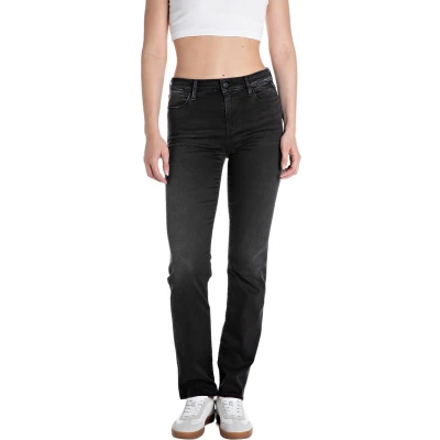 Afbeelding van Replay Dames Jeans Broeken ZOLIE regular/straight Fit Zwart 30W / 32L Volwassenen