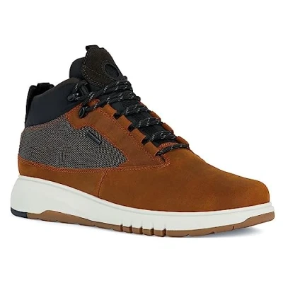 Afbeelding van Geox U Aerantis B ABX Veterboots, Heren, Maat: 41, Ochre graphite Leer en textiel