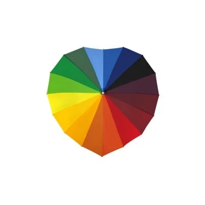 Afbeelding van Regenboog paraplu in de vorm van een hartje