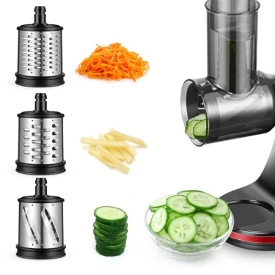 Afbeelding van AMZCHEF Elektrische Groente Kaas Snij en Versnipper accessoires voor sapcentrifuges ZM1501 GM3001 3 versnipperen snijden Geen machine, alleen