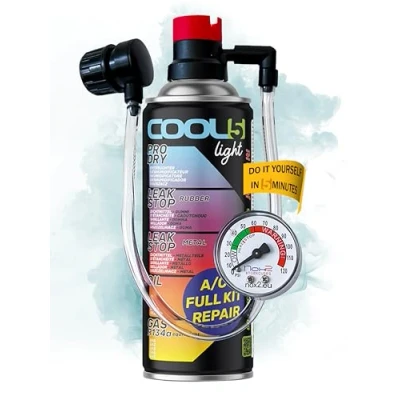 Afbeelding van COOL5 HOBBY R134a Vervangingskoudemiddel voor auto airconditioners, 1 bus 5 in 1, 235 g met geïntegreerde drukslang manometer