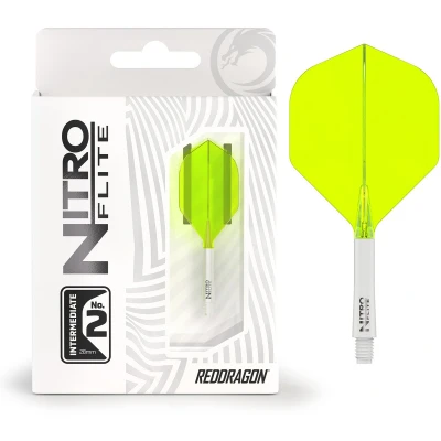Afbeelding van RED DRAGON Nitro Flite Integrated Flight &amp; Shaft System, nr. 2 vorm en design, wit geel, tussenlengte