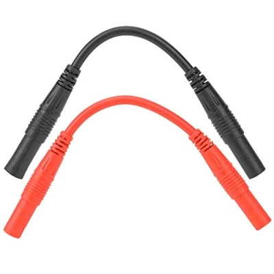 Afbeelding van 1 paar 10 cm 4mm Spuitgieten Dual Vrouwelijke Hoofd Banaanstekker Kabel Draad Lijn Banaan Meetsnoer voor Multimeter Meetsnoeren Einden Probes Adapters(Red and Black)