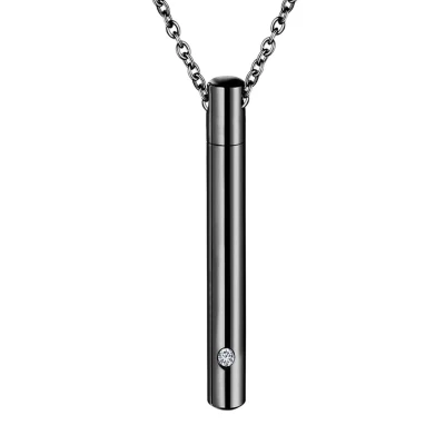 Afbeelding van Fako Bijoux® Ketting Ashanger / Assieraad Koker Ultra Zwart