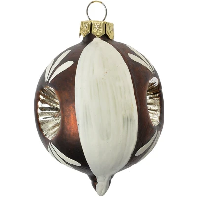 Afbeelding van Clayre &amp; Eef Kerstbal Ø 5x7 cm Bruin Wit Glas