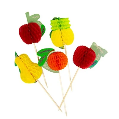 Afbeelding van Folat Cocktailprikkers Fruit 10 Cm Bamboe/papier Stuks