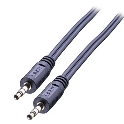 Afbeelding van Lindy Premium Audiokabel stereo ministekker (M) naar 3 m beschermd zwart gevormd