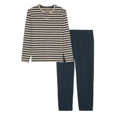 Afbeelding van Marc O&#039;Polo Pyjama Jonesboro cream dark navy, Heren, Maat: Small, navy
