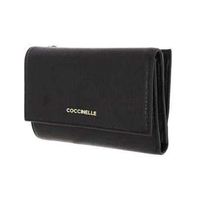 Afbeelding van COCCINELLE Metallic Soft Wallet Grainy Leather Noir