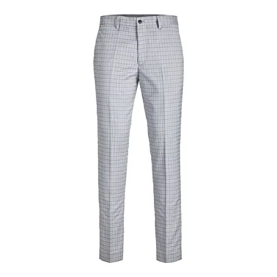 Afbeelding van Jack &amp; Jones Premium Jprfranco Check Kostuum, Heren, Maat: 48, Light grey melange