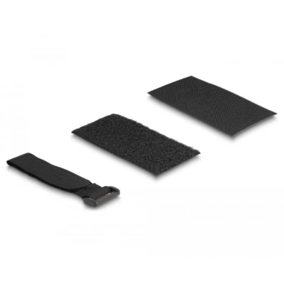 Afbeelding van Delock Klettpad selbstklebend mit Klett Kabelbinder Set 10 Stück schw
