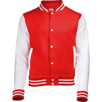 Afbeelding van Awdis Kinder Unisex Varsity Jacket / Schoolkleding (Brand rood/wit)