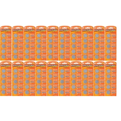 Afbeelding van 100 x CR2032 3V lithium knoopcel 210 mAh (20 blisterkaarten van 5 batterijen) wegwerp merkproduct EASTCELL FBA