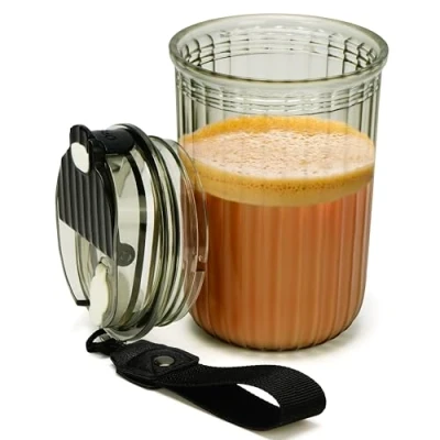 Afbeelding van Belle Vous Mat Zwarte Geribbelde Plastic Koffie Kop met Deksel 480 ml Drinkbeker Herbruikbare Mok voor Ijskoffie, Thee, Sap, Smoothies, Water, Cocktails, Bier en andere Dranken