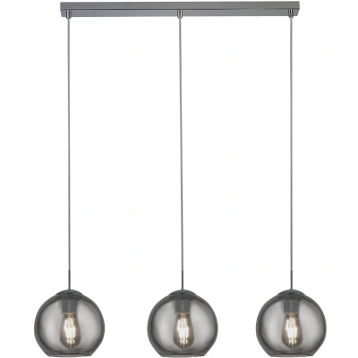 Afbeelding van Plafondlamp Searchlight Hanglamp Balls 3L Rookglas