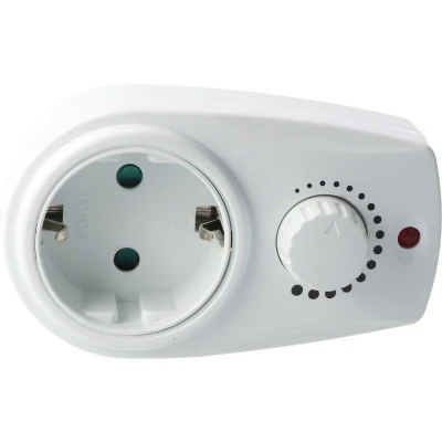 Afbeelding van Tussenschakelaar 1x beveiligingscontact wit met dimmer