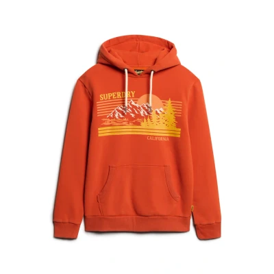 Afbeelding van Superdry Graphic Stripe Hoodie, Heren, Maat: Medium, Denim co rust orange