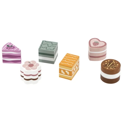 Afbeelding van PolarB 6 stuks Houten Cake Set 44055