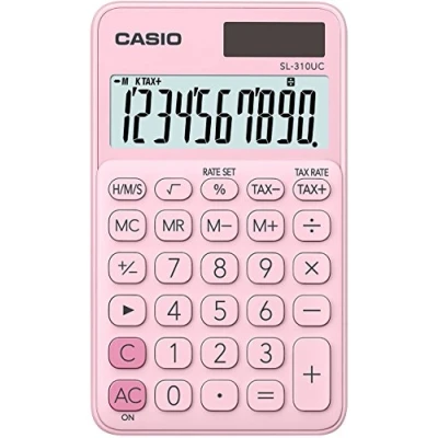 Afbeelding van Casio SL 310UC PK Zakrekenmachine werkt op zonne energie, batterijen Roze Aantal displayposities: 10