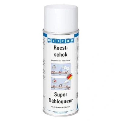 Afbeelding van WEICON Rust Shock 400 ml, roestverwijderaar, koudeschokspray voor het losmaken van schroefverbindingen, transparant