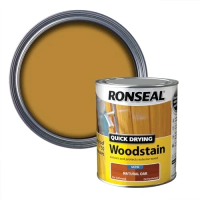 Afbeelding van Ronseal QDWSNO750 750 ml Satin Finish Sneldrogende Houtbeits Natuurlijk Eiken