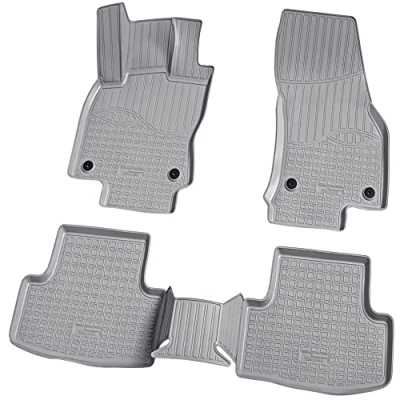 Afbeelding van Recambo 3D rubberen vloermatten, compatibel met Skoda Karoq, type NU7, bouwjaar vanaf 2017, automatten, precies passend, rand, grijs