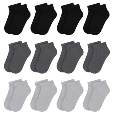 Afbeelding van Libella 2116VA Sneakersokken voor kinderen, kleurrijk, 12 stuks, delige 2864 zwart/grijs, 23/26 EU