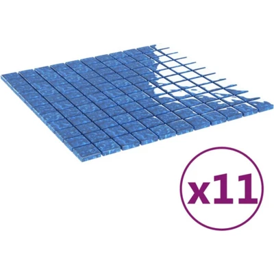 Afbeelding van Mozaïektegels 11 st 30x30 cm glas blauw