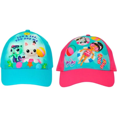 Afbeelding van Gabby`s Dollhouse Polyester Petten Roze &amp; Blauw Set van 2 stuks
