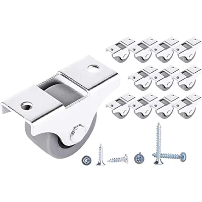 Afbeelding van 12 stuks 25 mm kleine wielen rubberen voor meubels niet draaibare kunststof apparatuur en schroeven inbegrepen set (12, Ø mm/25 kg)