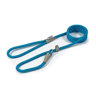 Afbeelding van Ancol Viva Reflecterende Touw En Echt Lederen Slip Lead 120 X 1.2Cm Blauw