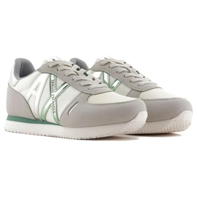 Afbeelding van Armani Exchange Rio Side Logo, Lace Up Sneakers, meerkleurig, 36, Grijs D Frosty Green, 36 EU