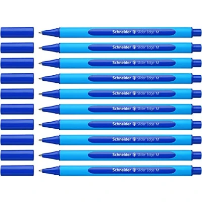 Afbeelding van Schneider Balpen Slider Edge medium punt, blauw 10 stuks