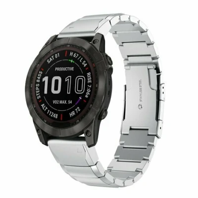 Afbeelding van Stainless steel schakelband Zilver Garmin Fenix 8 47mm